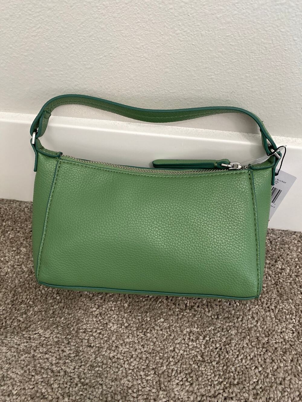 New Vera Bradley Mini Slouchy Bucket Crossbody Green Faux Leather Bag